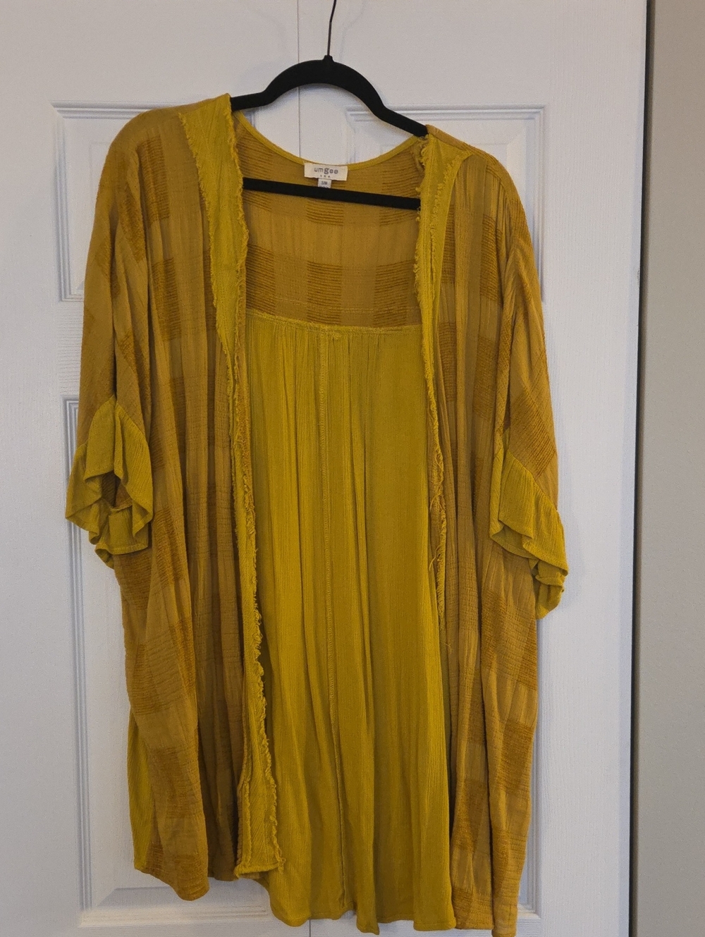Umgee Mustard Yellow Open-Front Kimono Tunic